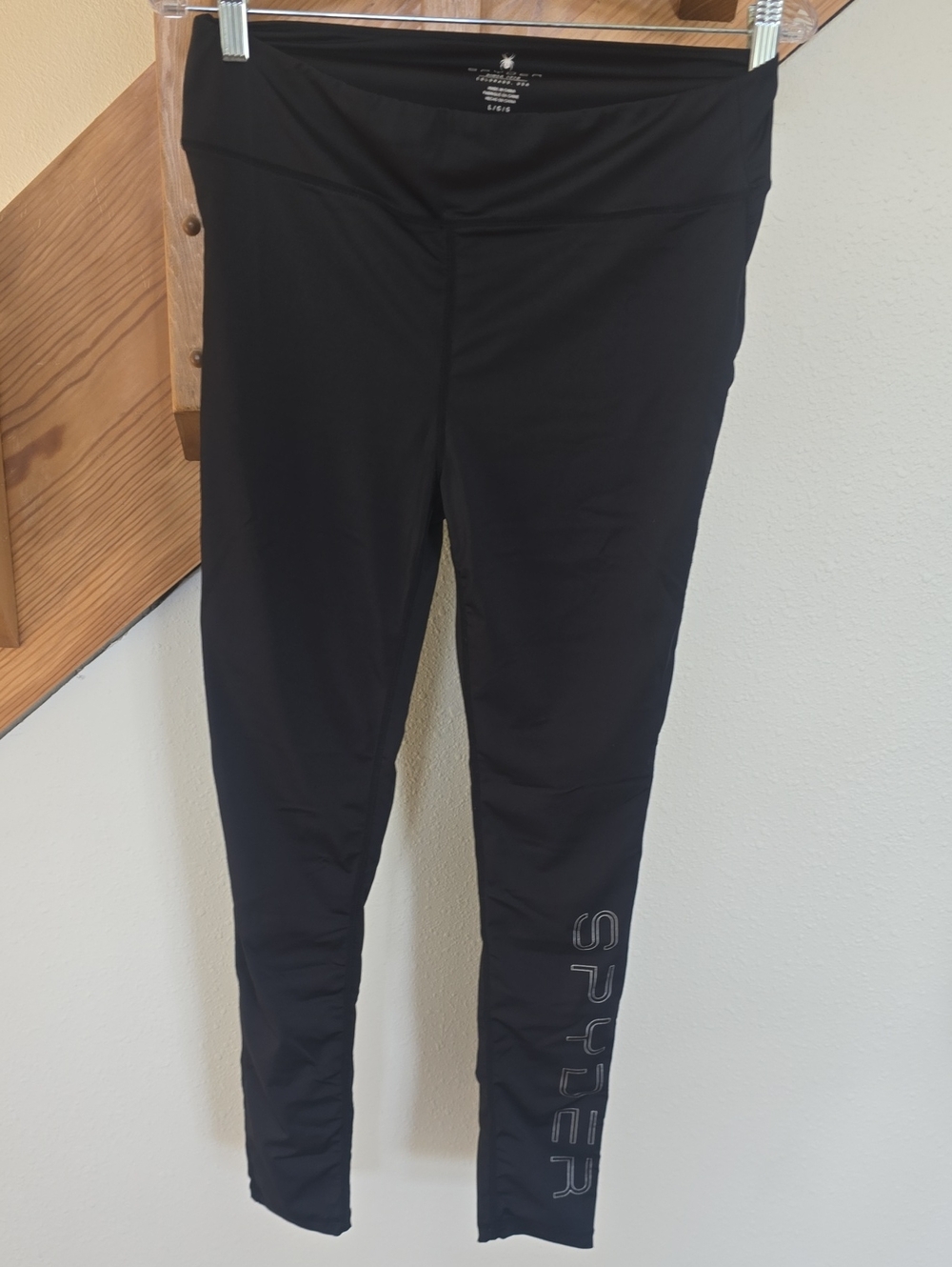Spyder Black Leggings with Silver Logo Print